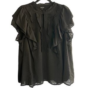 Torrid Semi Sheer Ruffle Blouse Size 2